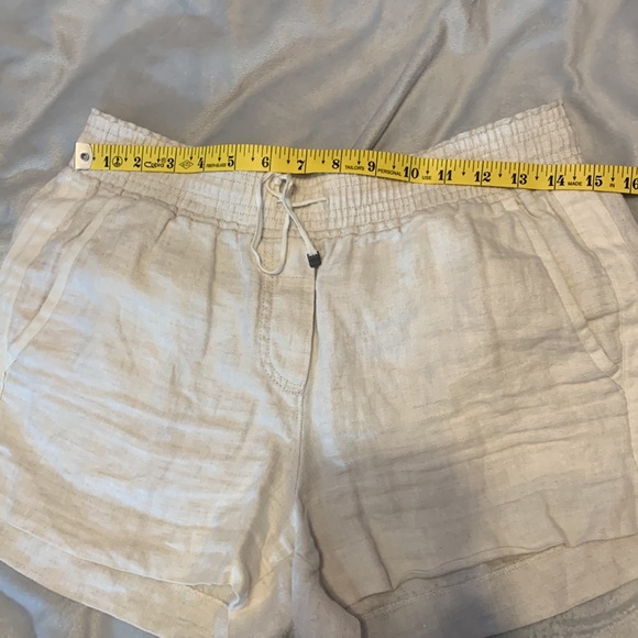 J crew size small Women's natural beige  Linen easy pull on shorts herringbone - Picture 6 of 9